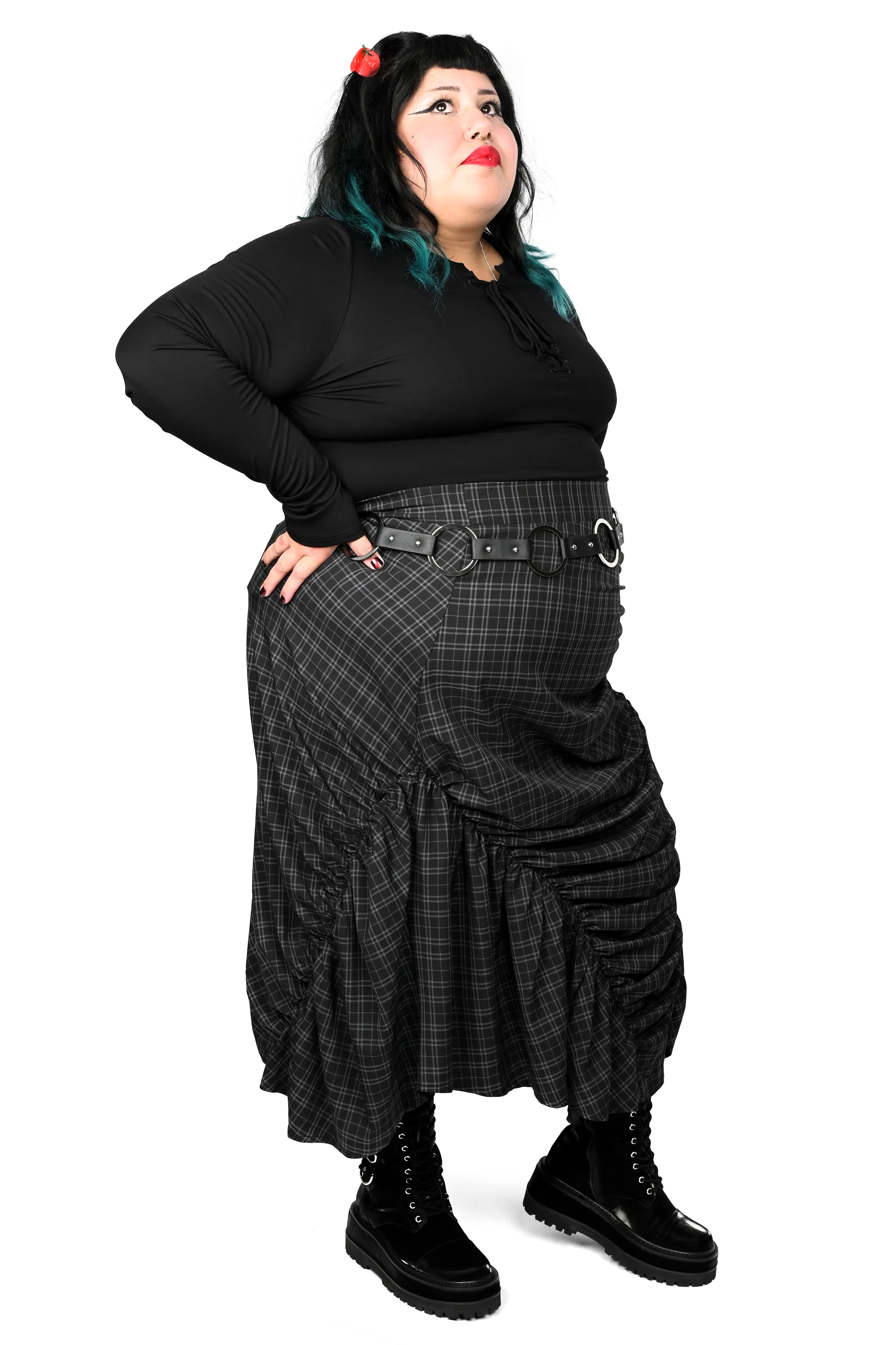 Cara Skirt - DEADSTOCK - Dark Plaid - Image 4