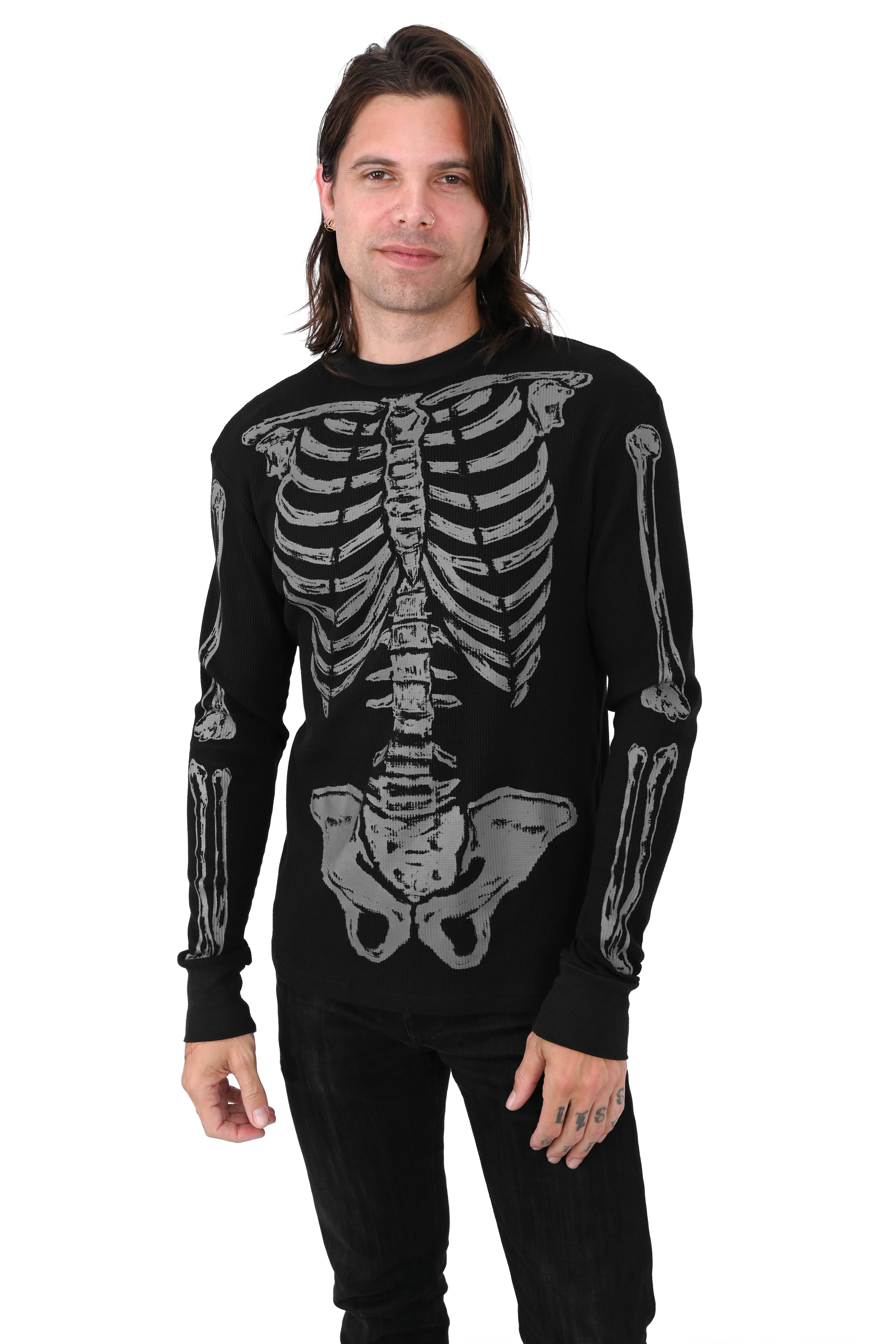 Grey/Black Skeleton Thermal Top - Unisex - No Restock! - Image 6