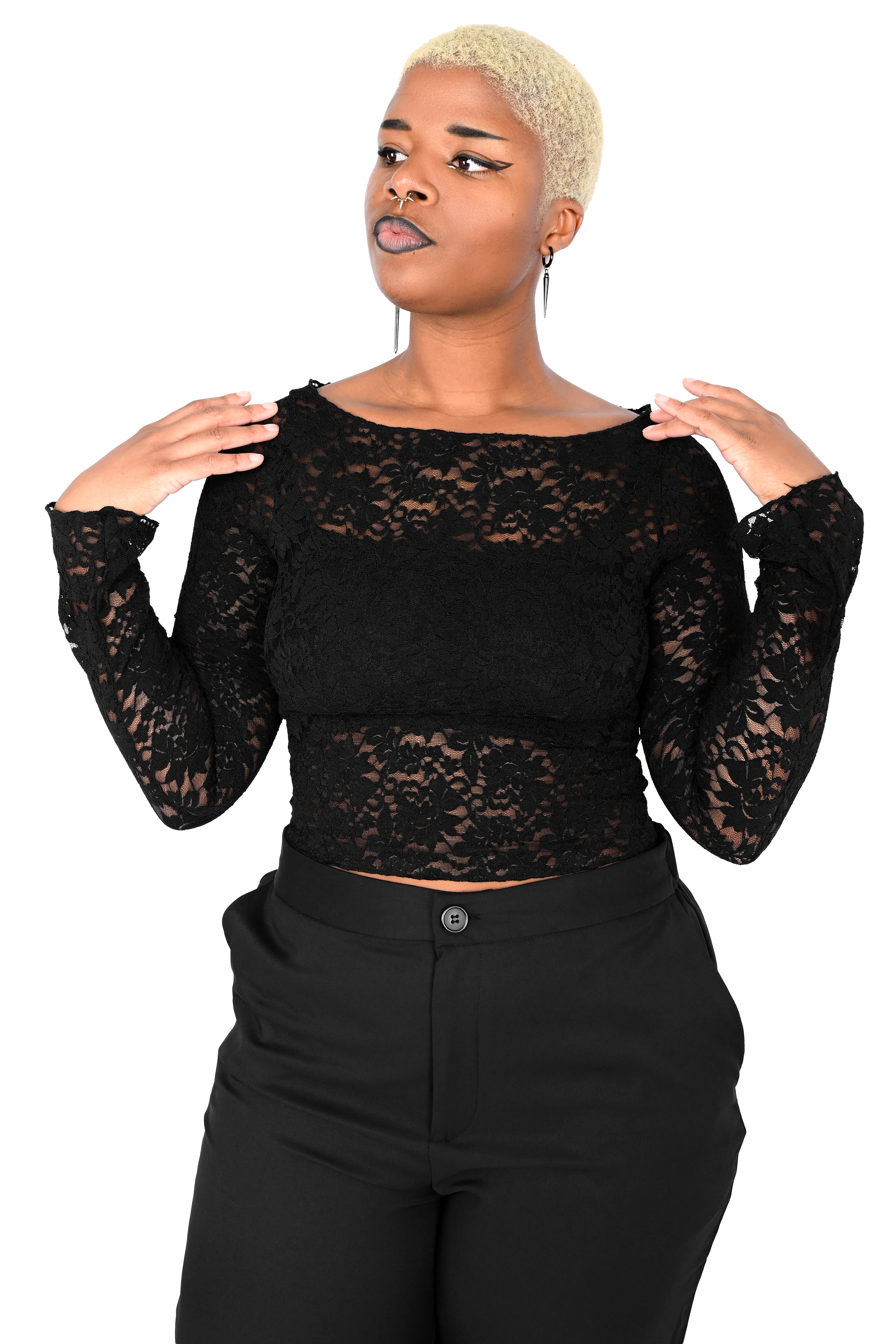 Lace Long Sleeve Top - No Restock! S/XL/4XL left!