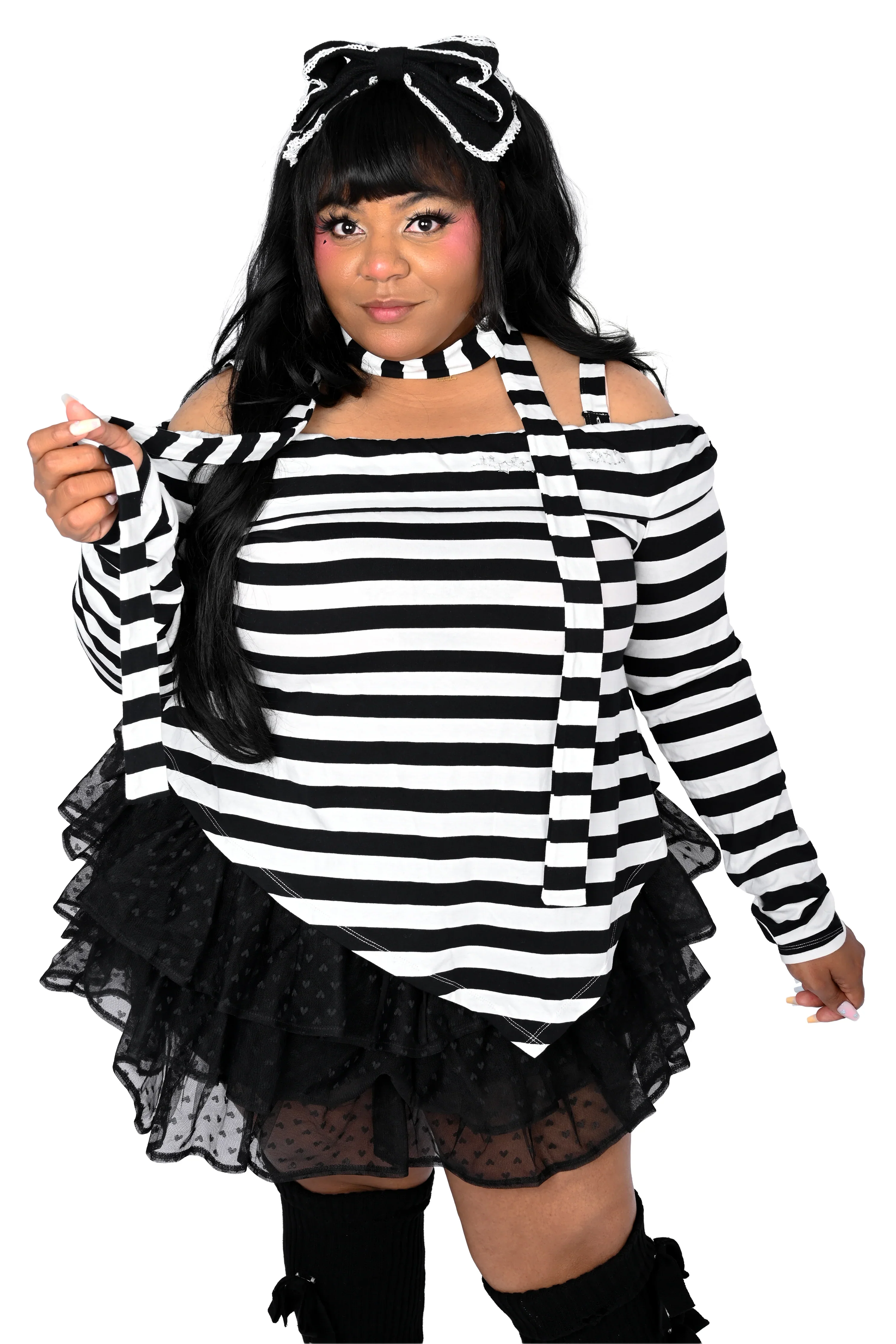 Lina Striped Top - Black/White - XS/3XL/5XL left! - Image 2