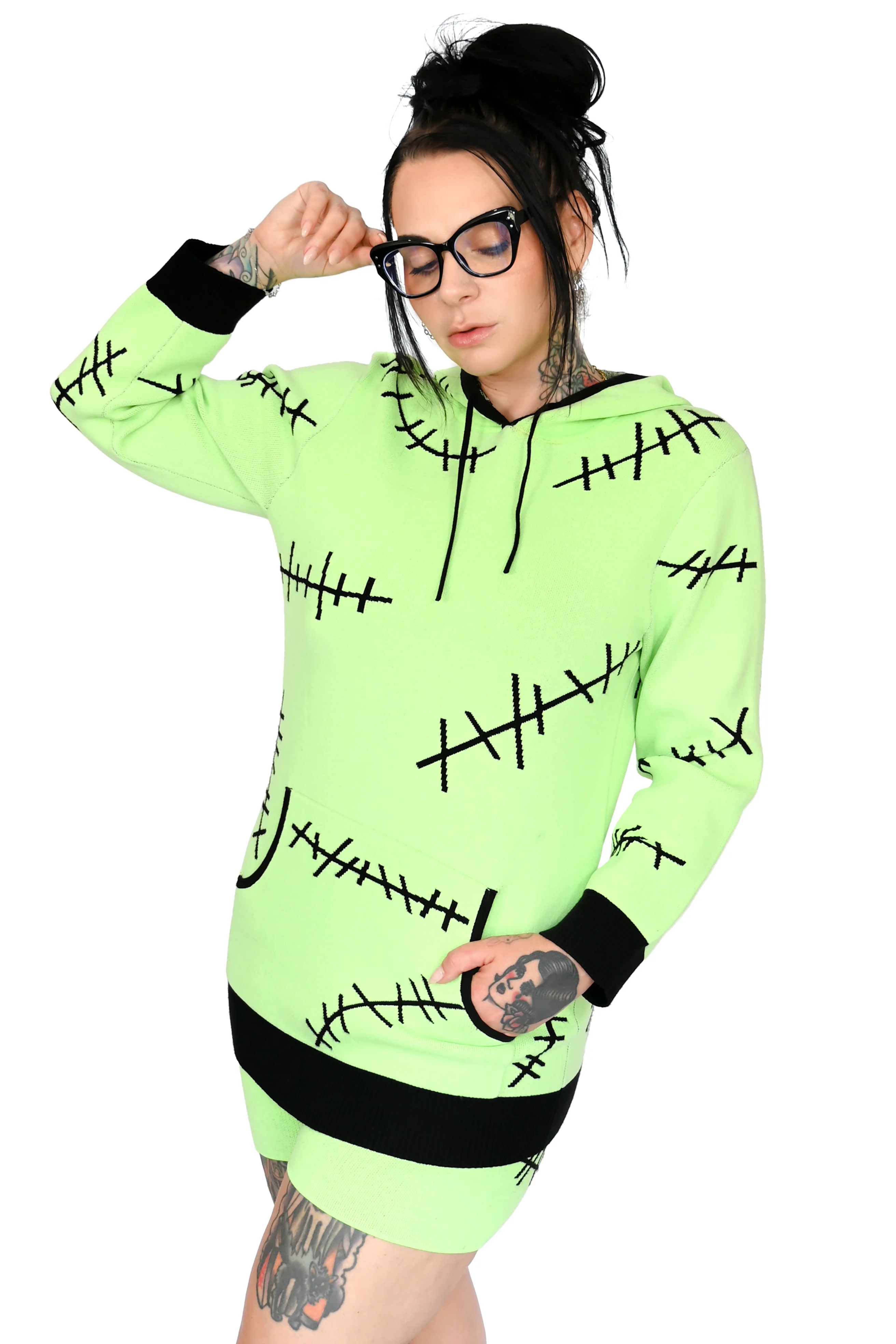 The Boogie Man Hoodie Sweater - Green Glow - XS/S left! - Image 5